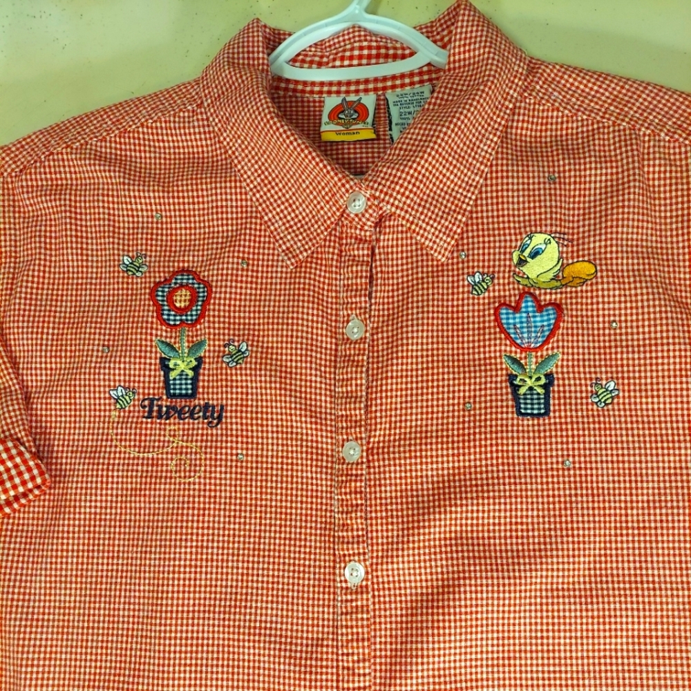 Vtg Tweety Bird Shirt 100% Cotton Looney Tunes